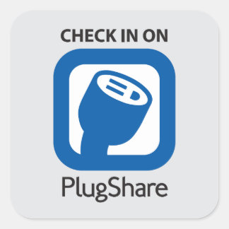 "Check In on PlugShare" Sticker