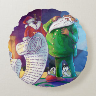 Check it Twice Painting Round Cushion