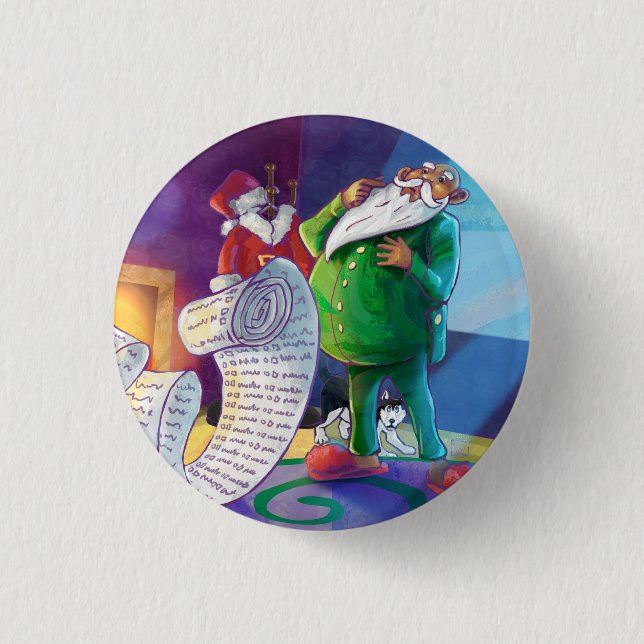 Check it Twice Santa 3 Cm Round Badge (Front)