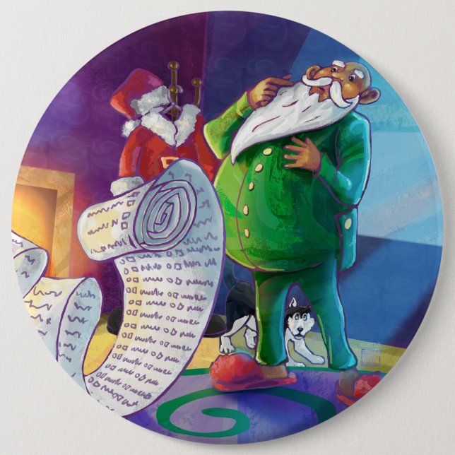 Check it Twice Santa 6 Cm Round Badge (Front)