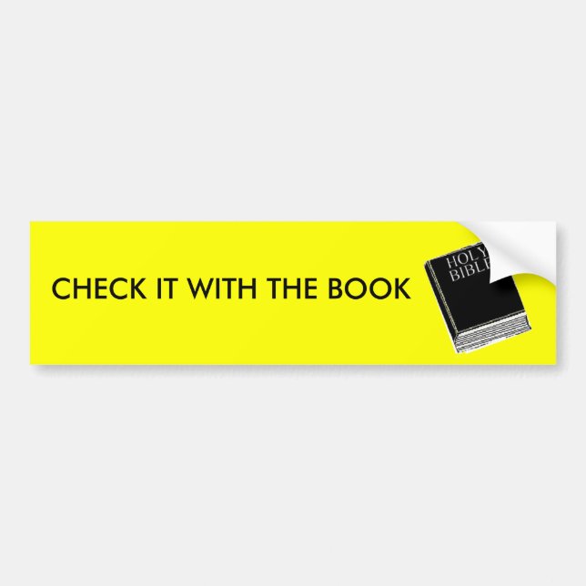 CHECK IT WITH THE BOOK BUMPER STICKER (Front)