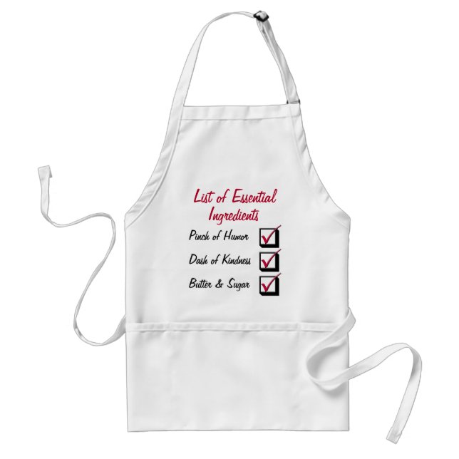 Check List of Essential Ingredients Customisable Standard Apron (Front)