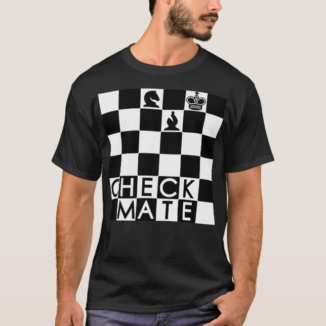 Check Mate Chequerboard Chess Chequered Game T-Shirt (Front)