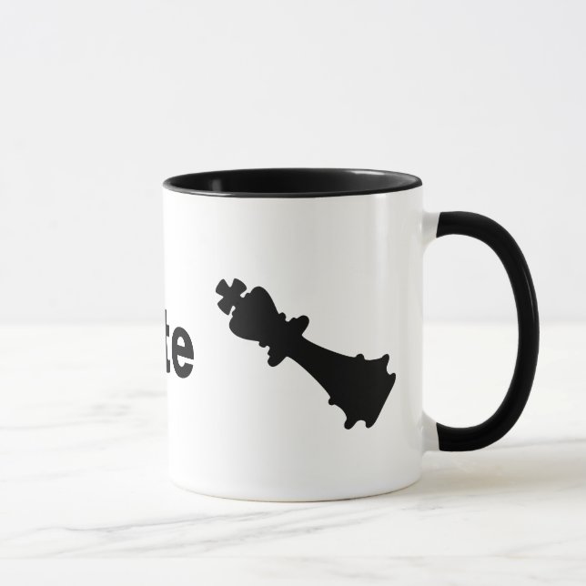 "Check Mate" with Red Check Mark and Chess King Mug (Right)