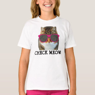 Check Meowt Cat T-shirt for Girls