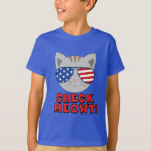 CHECK MEOWT! Cat With American Sunglasses Funny
