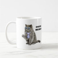 Check Meowt Cat with Sunglasses and Tie Funny