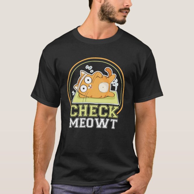 Check Meowt Cat Yoga Workout Kitten T-Shirt (Front)