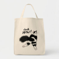 Check Meowt! Funny Black and White Cat Sploot