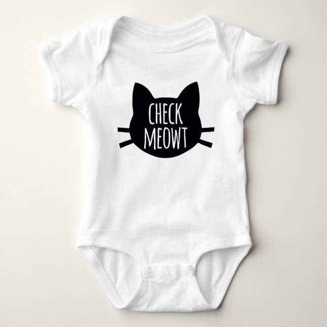 Check Meowt - Funny Cat Baby Bodysuit (Front)