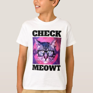 CHECK MEOWT FUNNY CAT BOYS KIDS T-SHIRTS