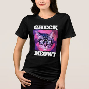 CHECK MEOWT FUNNY CAT T-SHIRT Tri-Blend SHIRT