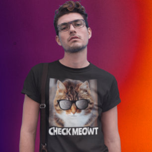 Check Meowt, Funny Mens Cat T-shirt