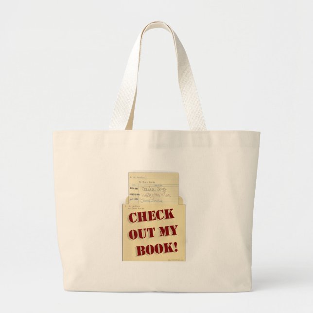 Check My Book Out Promotion Large Tote Bag (Front)