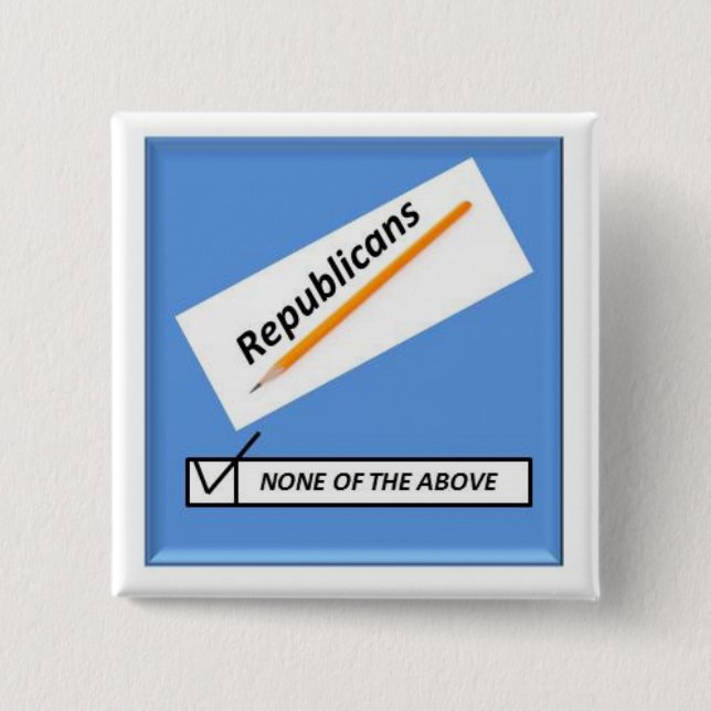 Check No...Republicans 15 Cm Square Badge (Front)