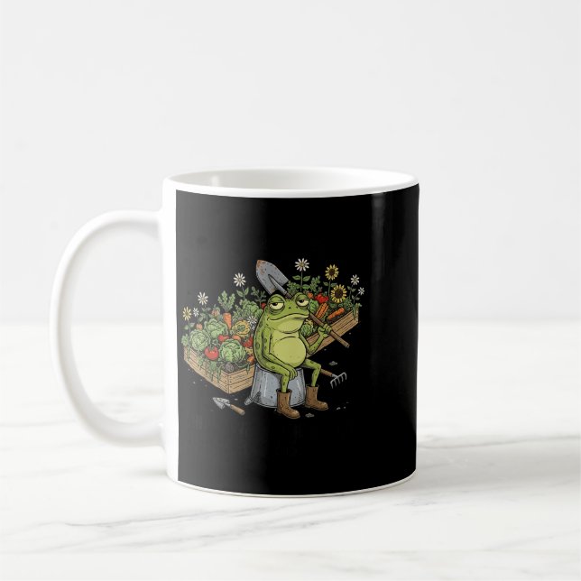 Check Out Bed Magic Happens Funny Frog Gardener Coffee Mug (Left)