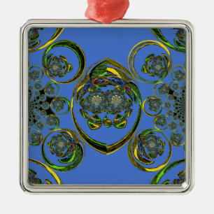 Check out my blue curves metal ornament
