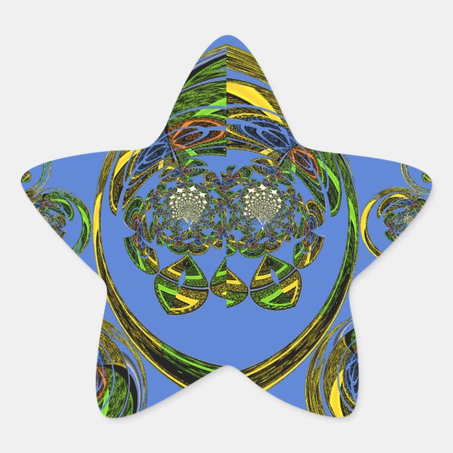 Check out my blue curves star sticker (Front)