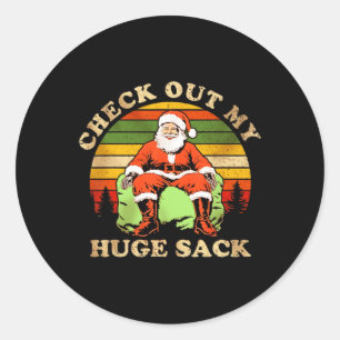 Check Out My Huge Sack Vintage Santa Christmas 202 Classic Round Sticker