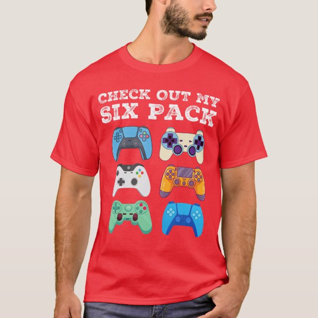 Check Out My Si Pack Gamer Funny Gamers Console fr T-Shirt (Front)