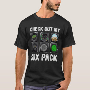 Check Out My Six Pack Aeroplane Gymer Aviation Day T-Shirt