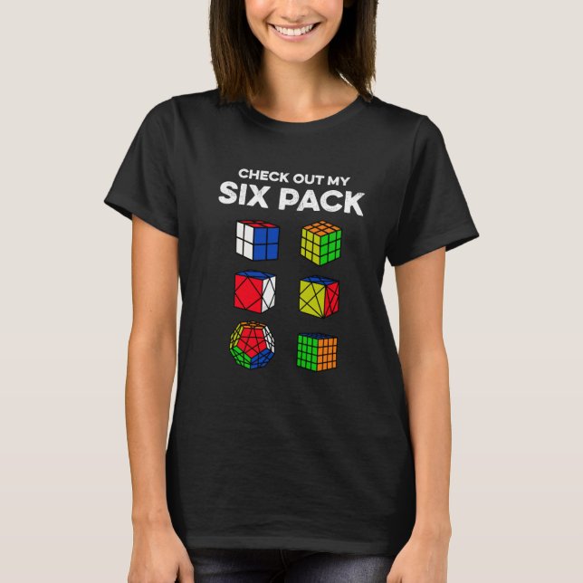 Check Out My Six Pack  Competitive Speed Cubing T-Shirt (Front)