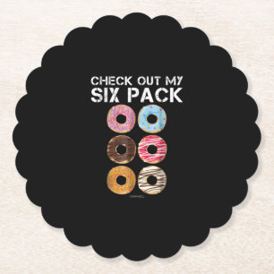 Check Out My Six Pack Doughnut - Funny Gym Paper Coaster