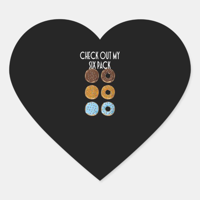 Check Out My Six Pack Doughnut Gym Heart Sticker (Front)