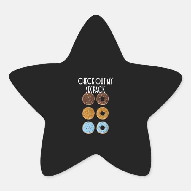 Check Out My Six Pack Doughnut Gym Star Sticker (Front)