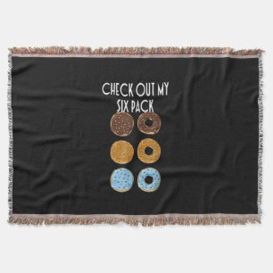 Check Out My Six Pack Doughnut Gym Throw Blanket