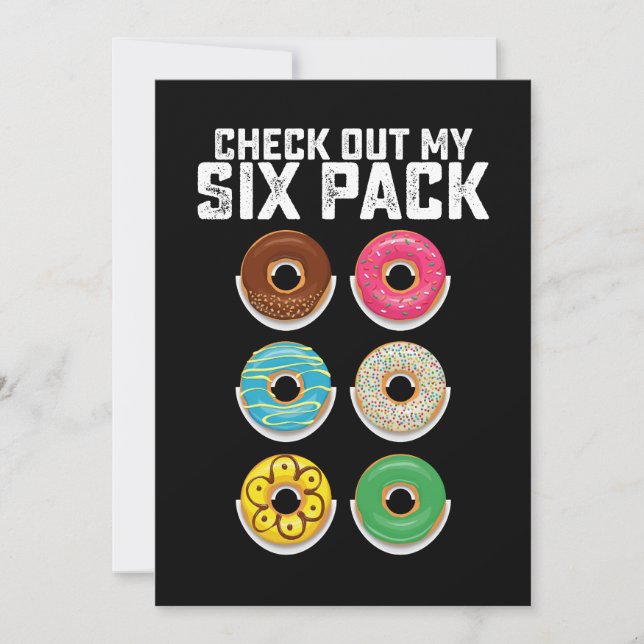 Check Out My Six Pack Doughnut Gym Workout Fitness Invitation (Front)