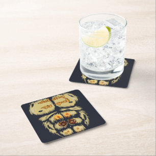 Check Out My Six Pack- Doughnuts Workout Abs Gori Square Paper Coaster