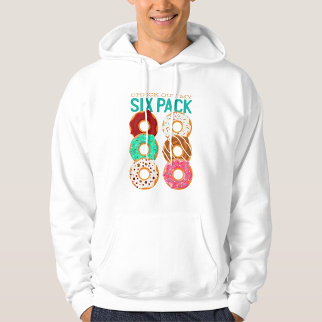 Check Out My Six Pack - Funny Doughnuts Workout Ab Hoodie (Front)