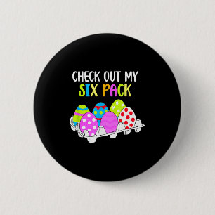 Check Out My Six Pack Funny Easter Egg Abs Workout 6 Cm Round Badge