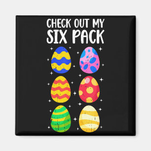 Check Out My Six Pack Funny Easter Egg Abs Workout Magnet