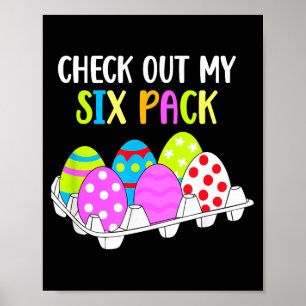 Check Out My Six Pack Funny Easter Egg Abs Workout Poster