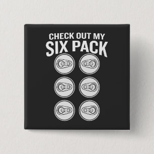 Check Out My Six Pack Funny Fitness  15 Cm Square Badge