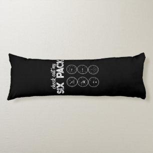 Check Out My Six Pack Pilot Aviation Funny Gym Fit Body Cushion