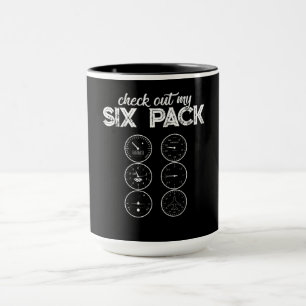 Check Out My Six Pack Pilot Aviation Funny Gym Fit Mug