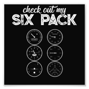 Check Out My Six Pack Pilot Aviation Funny Gym Fit Photo Print