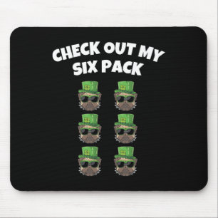 Check Out My Six Pack St Patricks Day Gym Dog Sham Mouse Pad