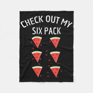 Check Out My Six Pack Watermelon Fun Melon Shirt Fleece Blanket