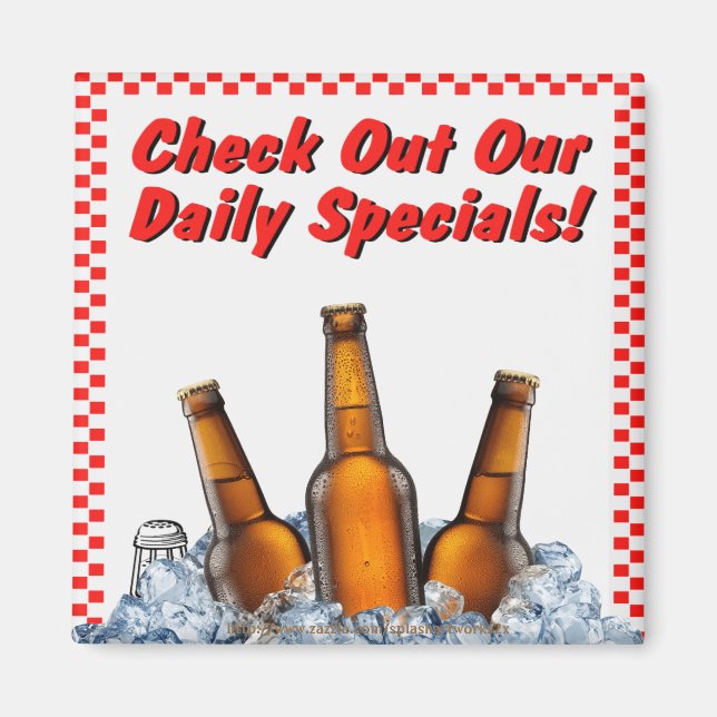 "Check Out Our Daily Specials" Magnet (Front)