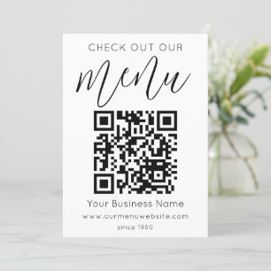 Check Out Our Menu Qr Code Black White Chic Modern