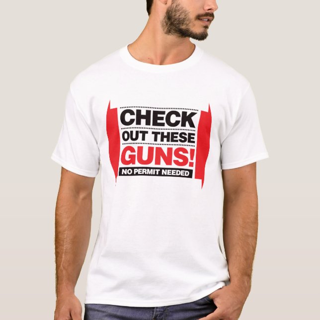 Check Out These Guns - Red and Black T-Shirt (Front)