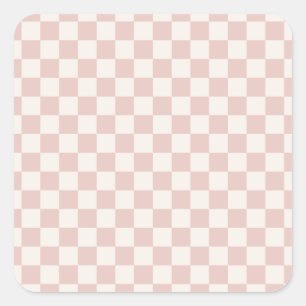 Check Pale Beige Chequered Pattern Chequerboard Square Sticker