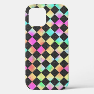 Check Pattern In Bright 80s Colours iPhone 12 Case