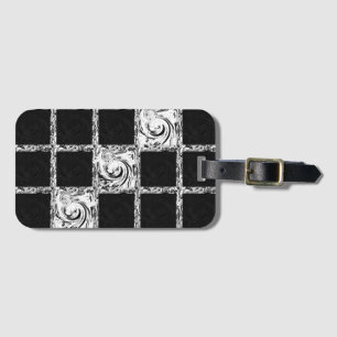 check pattern luggage tag