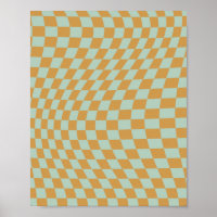 Check Pattern Mint Wavy Chequerboard Chequered