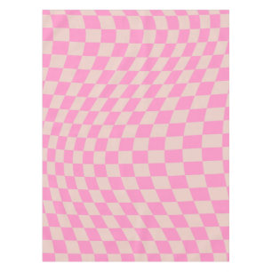 Check Pattern Peach And Pink Preppy Checkerboard Tablecloth